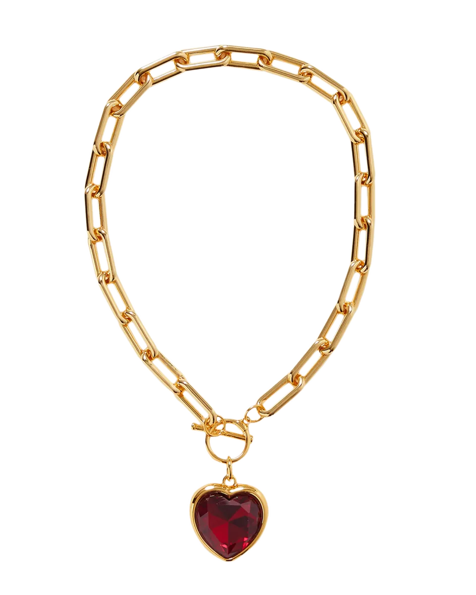 Heart Beaded Necklace With Gold Plated H
