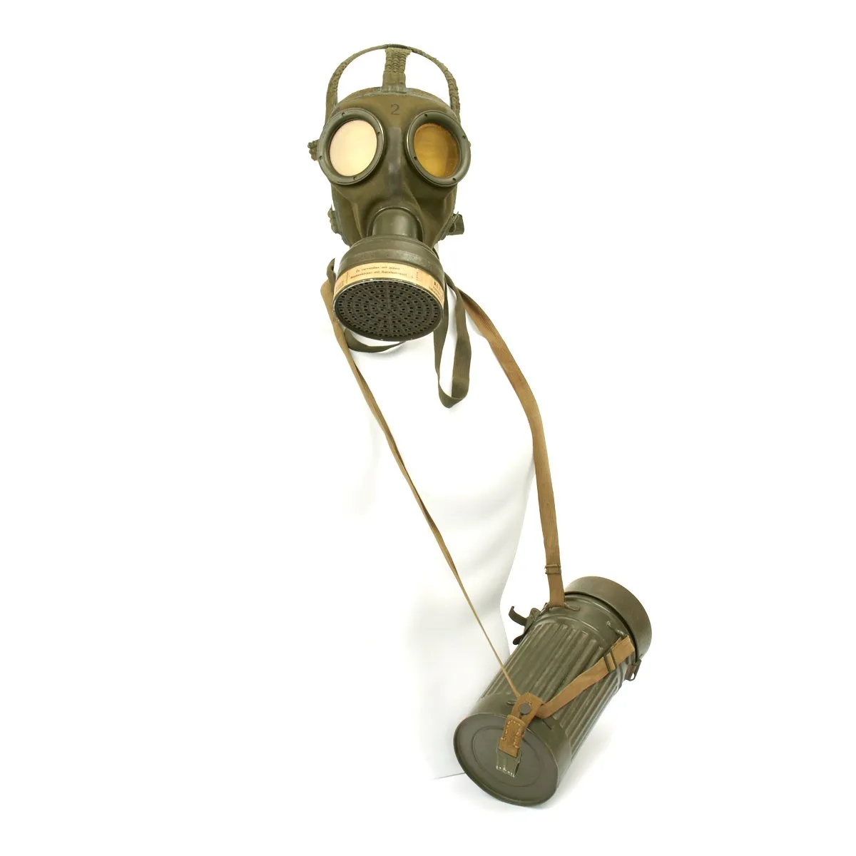 Original German WWII 1940 Luftschutz Gas Mask by AUER