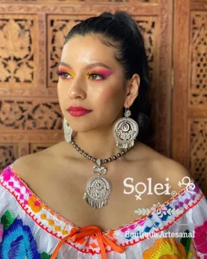 Set Encaje Redondo Perlas Gris (Plata)